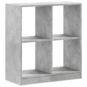Βιβλιοθήκη Γκρι Σκυροδέματος 68,5x32x75 εκ. Επεξεργ. Ξύλο - Pakobazaar