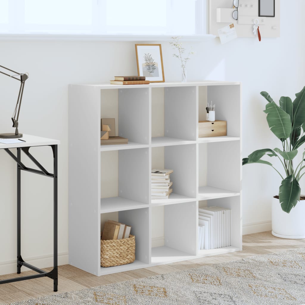 Βιβλιοθήκη Λευκή 102x32x102 εκ. από Επεξεργασμένο Ξύλο