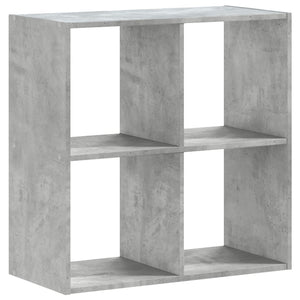 Βιβλιοθήκη Γκρι Σκυροδέματος 68,5x32x68,5 εκ. Επεξεργ. Ξύλο