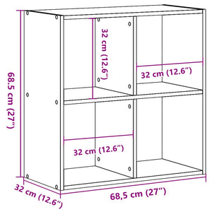 Βιβλιοθήκη Καπνιστή Δρυς 68,5x32x68,5 εκ. από Επεξεργ. Ξύλο - Pakobazaar