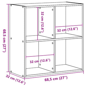Βιβλιοθήκη Γκρι Sonoma 68,5x32x68,5 εκ. από Επεξεργ. Ξύλο - Pakobazaar