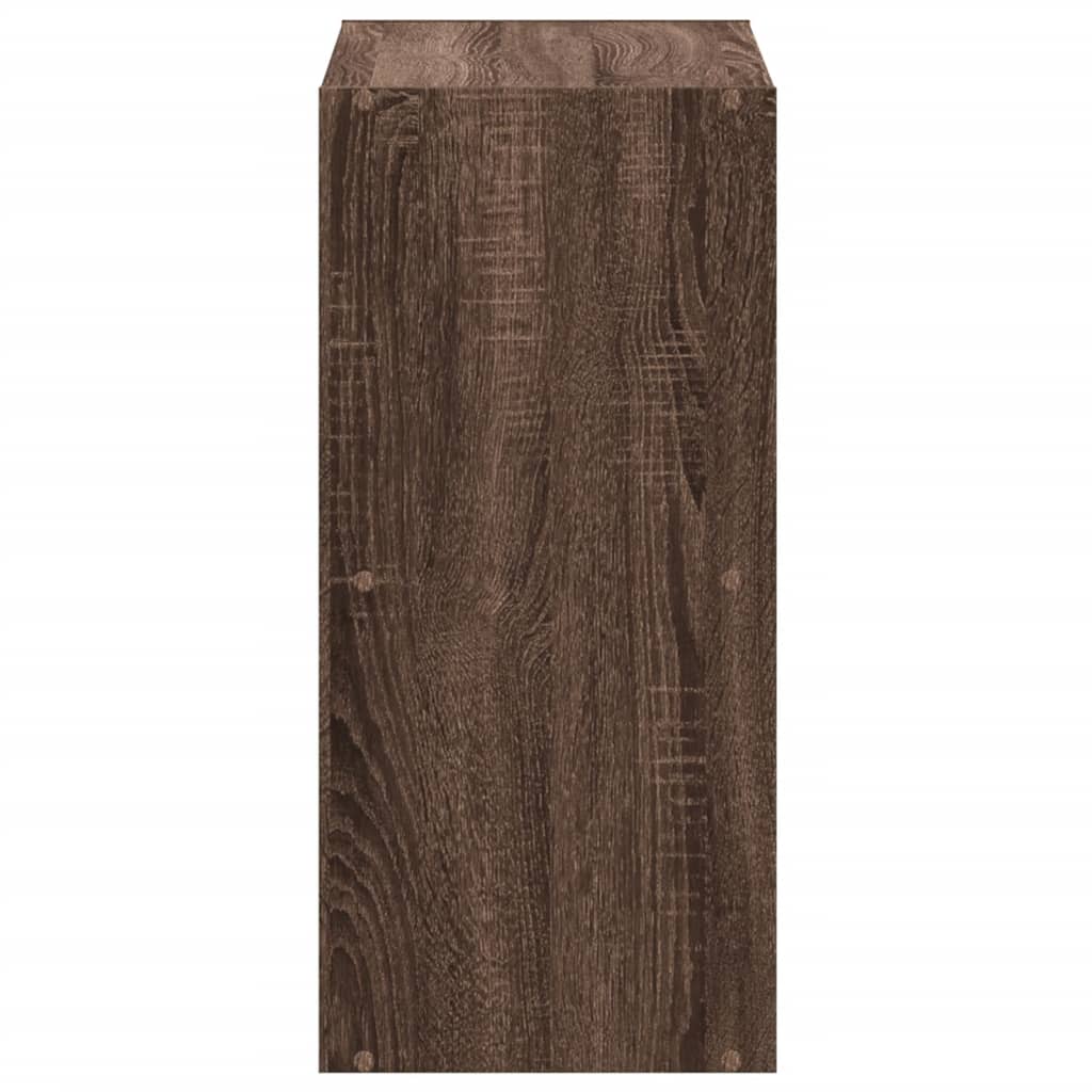 Βιβλιοθήκη Καφέ Δρυς 68,5x32x68,5 εκ. από Επεξεργασμένο Ξύλο