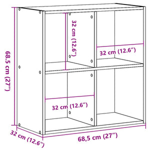 Βιβλιοθήκη Όψη Παλαιού Ξύλου 68,5x32x68,5εκ. Επεξεργασμένο Ξύλο - Pakobazaar
