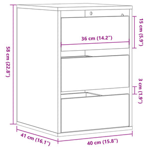 Συρταριέρα Sonoma Δρυς 40x41x58 εκ. από Επεξεργ. Ξύλο - Pakobazaar