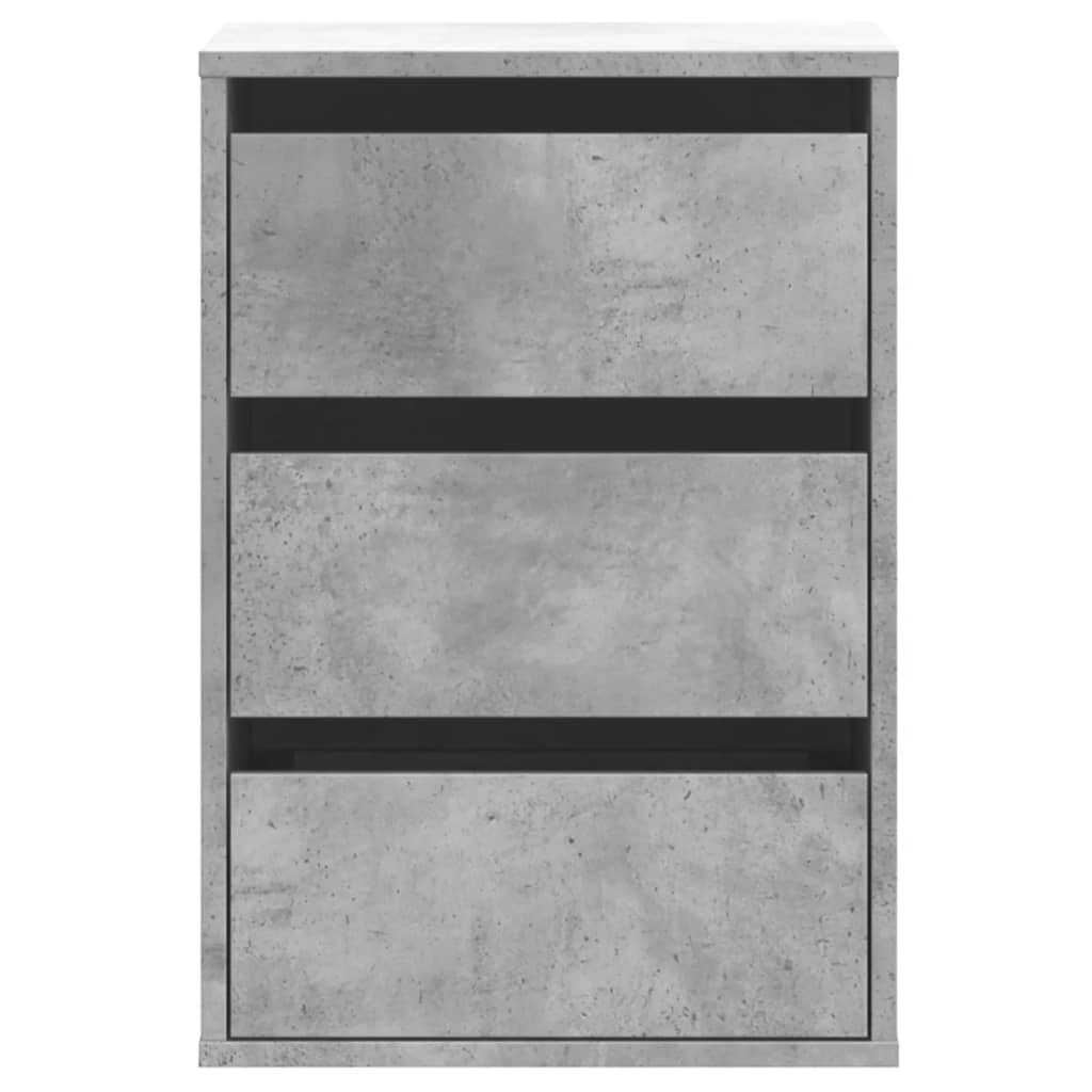 Συρταριέρα Γκρι Σκυροδέματος 40x41x58 εκ. Επεξεργ. Ξύλο