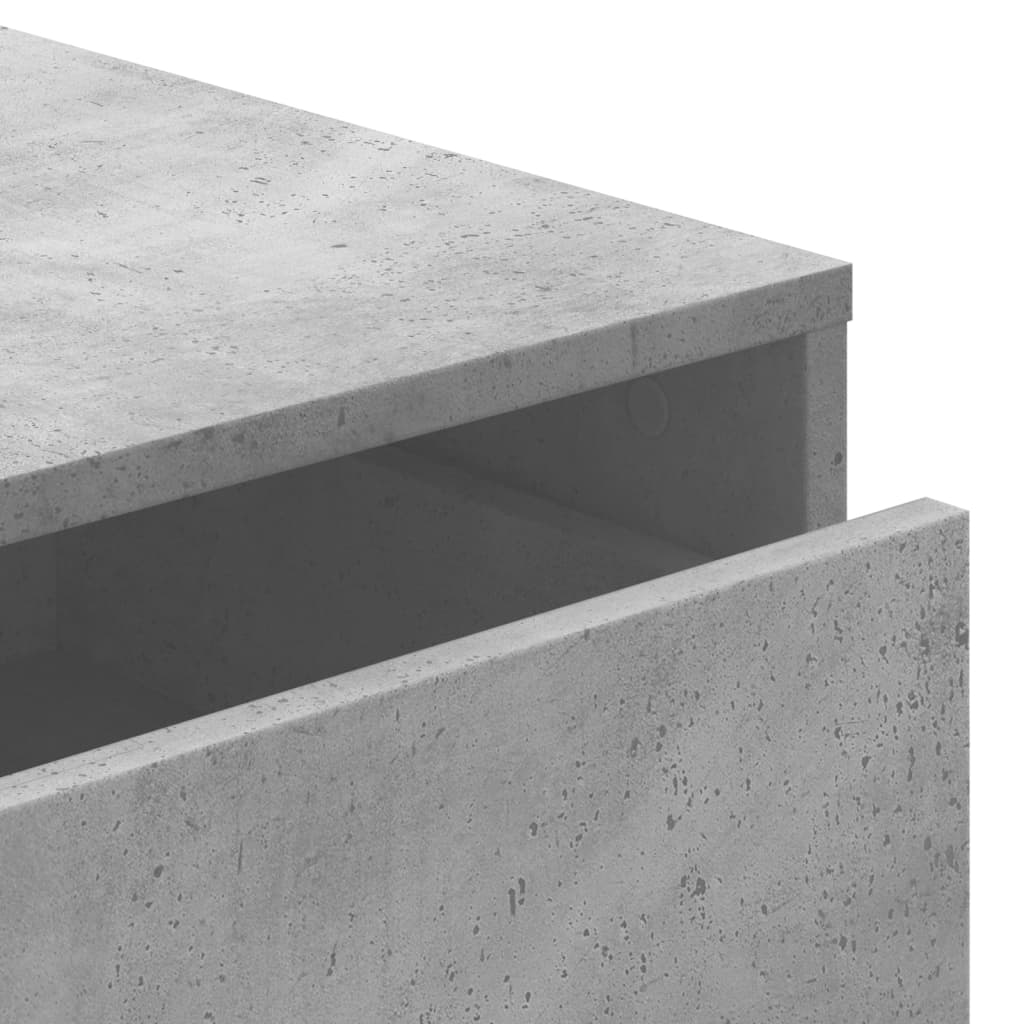 Συρταριέρα Γκρι Σκυροδέματος 40x41x58 εκ. Επεξεργ. Ξύλο