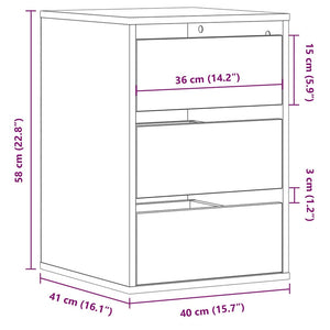 Συρταριέρα Γωνιακή Αρτισιανή Δρυς 40x41x58 εκ. Επεξεργ. Ξύλο - Pakobazaar