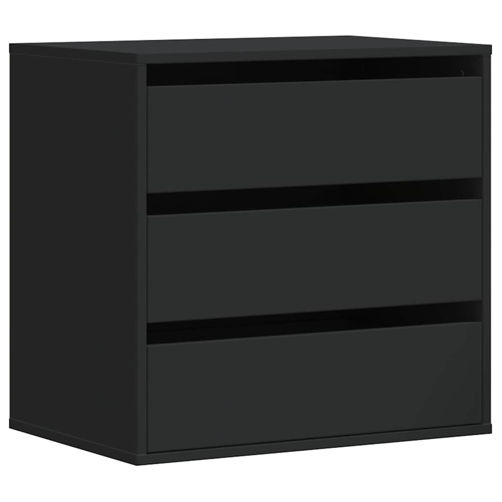 Συρταριέρα Γωνιακή Μαύρη 60x41x58 εκ. από Επεξεργασμένο Ξύλο - Pakobazaar