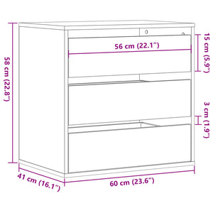 Συρταριέρα Sonoma Δρυς 60x41x58 εκ. από Επεξεργ. Ξύλο