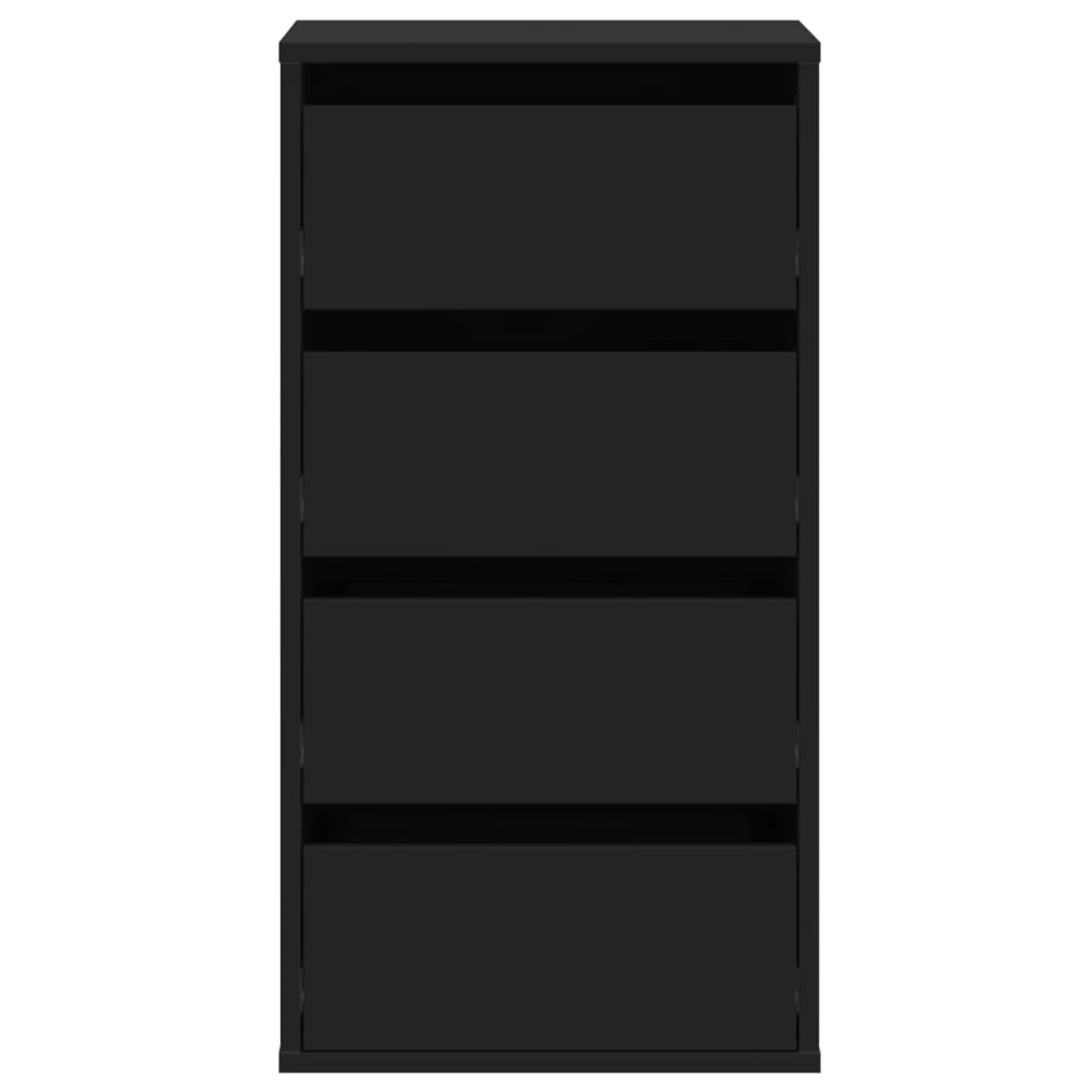 Συρταριέρα Γωνιακή Μαύρη 40x41x76 εκ. από Επεξεργασμένο Ξύλο