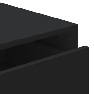 Συρταριέρα Γωνιακή Μαύρη 40x41x76 εκ. από Επεξεργασμένο Ξύλο