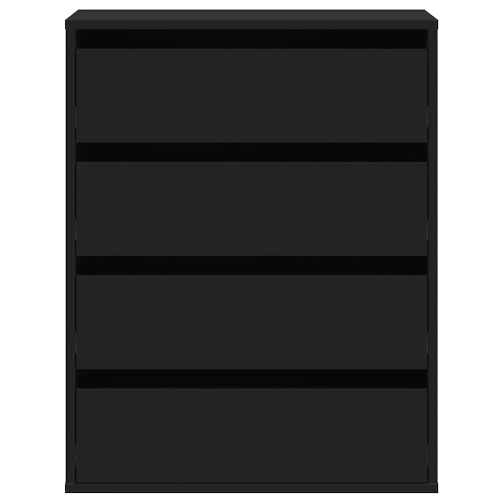 Συρταριέρα Γωνιακή Μαύρη 60x41x76 εκ. από Επεξεργασμένο Ξύλο