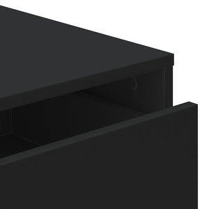 Συρταριέρα Γωνιακή Μαύρη 60x41x76 εκ. από Επεξεργασμένο Ξύλο - Pakobazaar