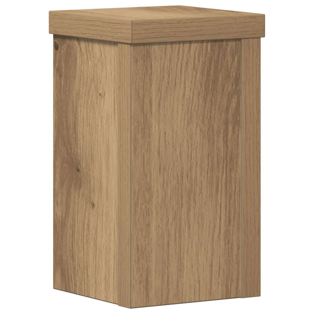 Βάσεις Φυτών 2 τεμ. Αρτισιανή Δρυς 10x10x18 εκ. Επεξ. Ξύλο