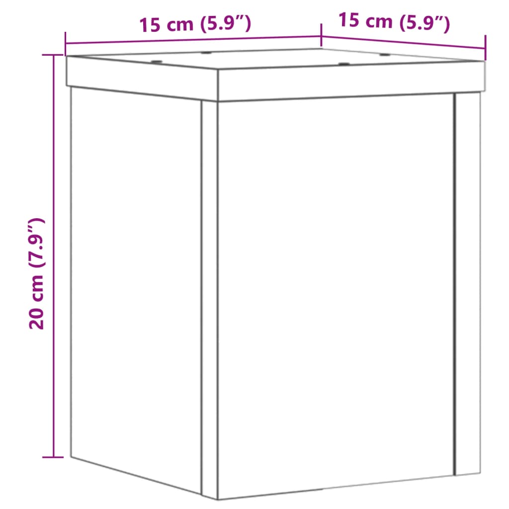 Βάσεις Φυτών 2 τεμ. Γκρι Σκυρ. 15x15x20 εκ. Επεξεργασμένο Ξύλο