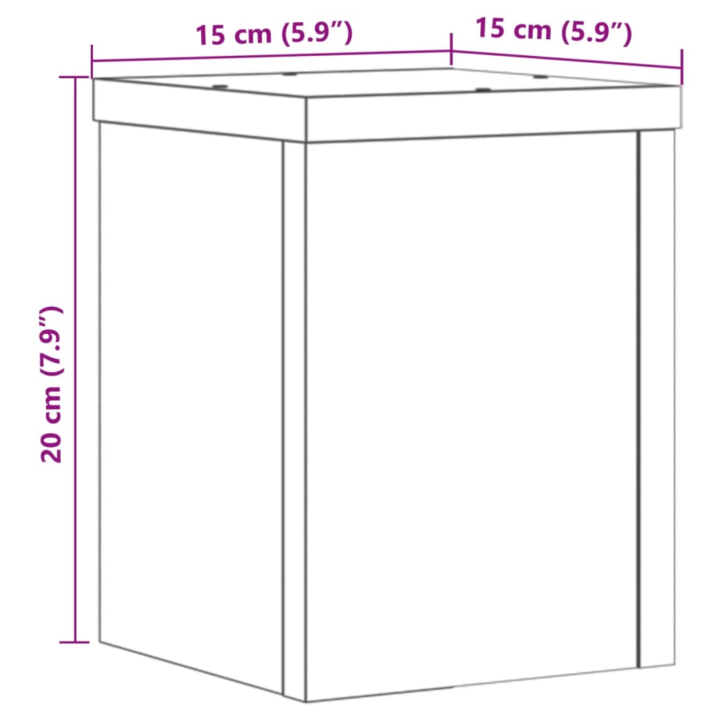Βάσεις Φυτών 2 Τεμ. Καφέ Δρυς 15x15x20 εκ. Επεξεργασμένο Ξύλο - Pakobazaar