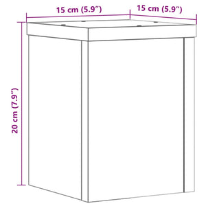 Βάσεις Φυτών 2 Τεμ. Καφέ Δρυς 15x15x20 εκ. Επεξεργασμένο Ξύλο - Pakobazaar