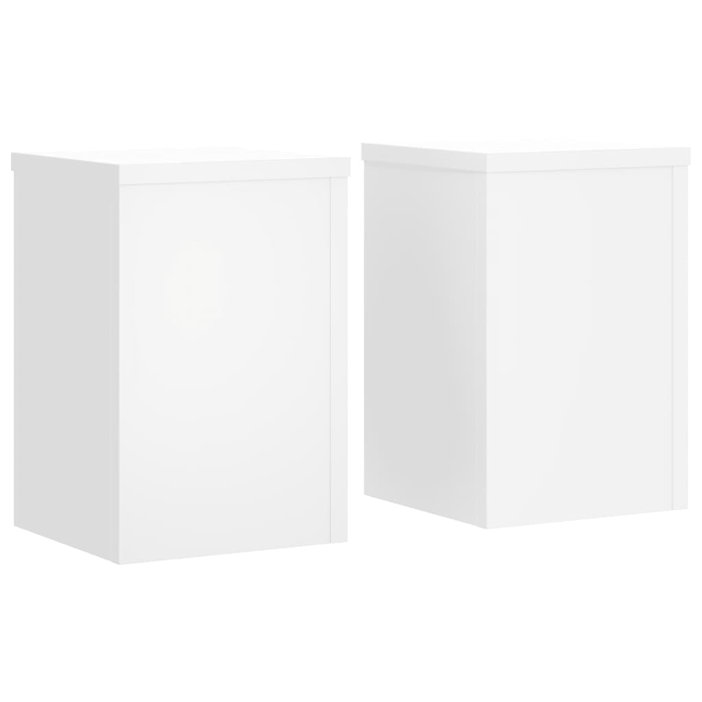 Βάσεις Φυτών 2 τεμ. Λευκές 20x20x30 εκ. από Επεξεργασμένο Ξύλο - Pakobazaar