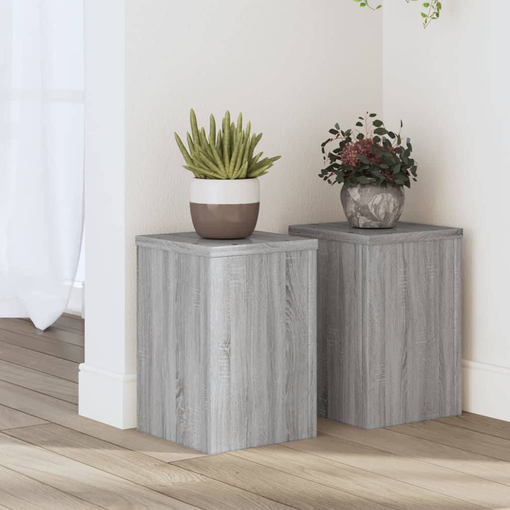 Βάσεις Φυτών 2 Τεμ. Γκρι Sonoma 20x20x30 εκ. Επεξεργασμένο Ξύλο - Pakobazaar