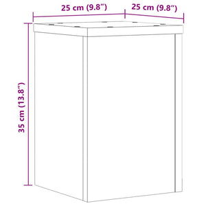 Βάσεις Φυτών 2 τεμ. Αρτισιανή Δρυς 25x25x35 εκ. Επεξ. Ξύλο