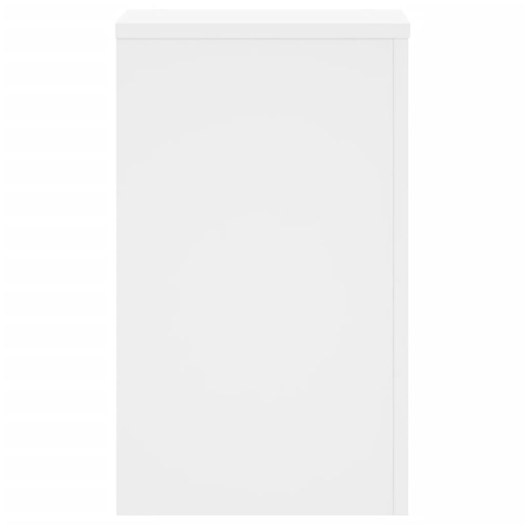 Βάσεις Φυτών 2 τεμ. Λευκές 30x30x50 εκ. από Επεξεργασμένο Ξύλο