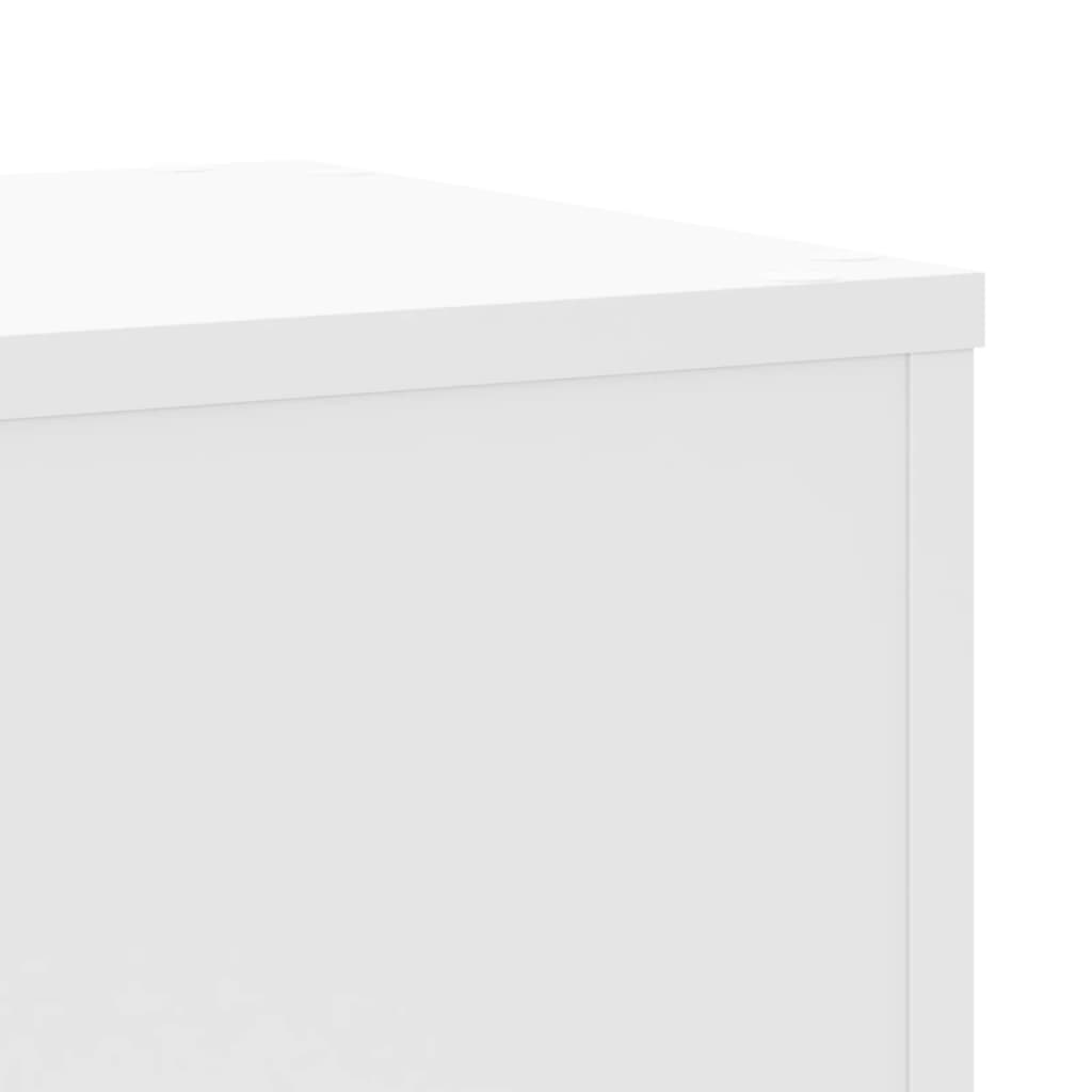 Βάσεις Φυτών 2 τεμ. Λευκές 30x30x70 εκ. από Επεξεργασμένο Ξύλο