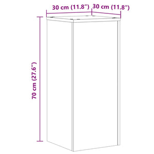 Βάσεις Φυτών 2 τεμ. Αρτισιανή Δρυς 30x30x70 εκ. Επεξ. Ξύλο - Pakobazaar