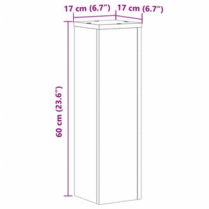 Βάσεις Φυτών 2 τεμ. Αρτισιανή Δρυς 17x17x60 εκ. Επεξ. Ξύλο