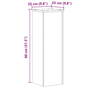 Βάσεις Φυτών 2 τεμ. Λευκές 25x25x80 εκ. από Επεξεργασμένο Ξύλο - Pakobazaar