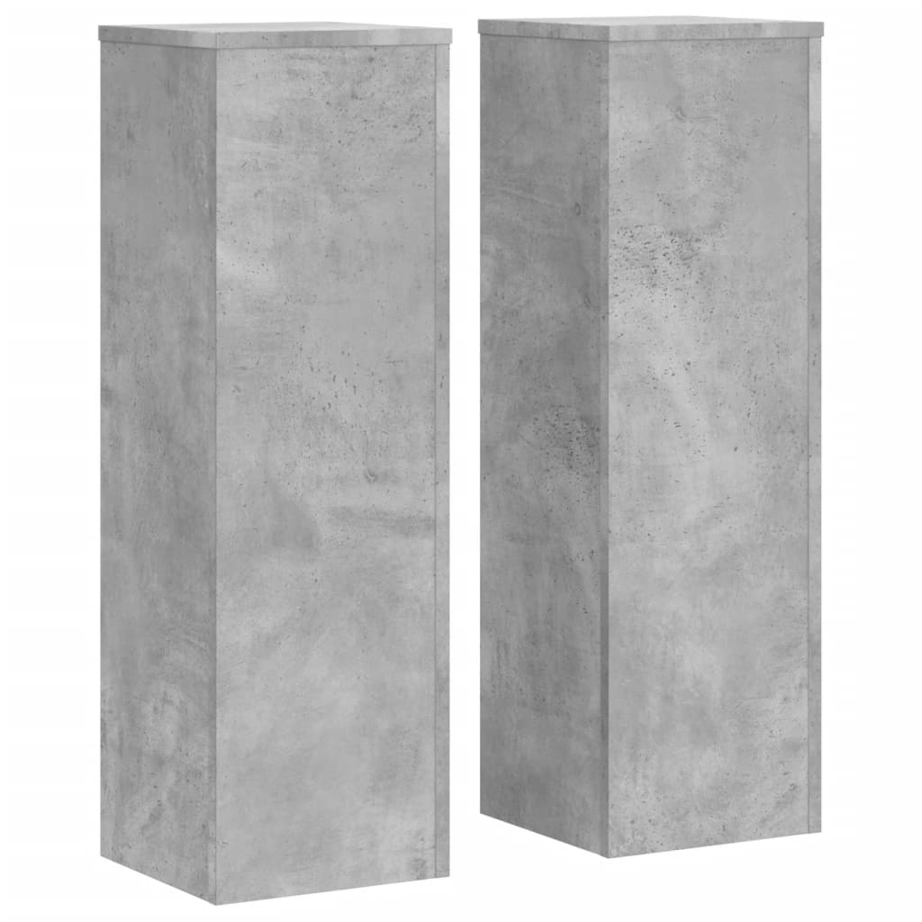 Βάσεις Φυτών 2 τεμ. Γκρι Σκυρ. 25x25x80 εκ. Επεξεργασμένο Ξύλο