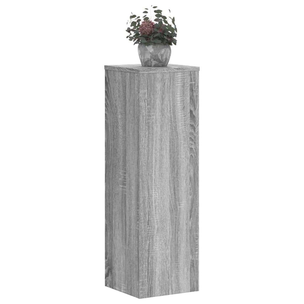 Βάσεις Φυτών 2 Τεμ. Γκρι Sonoma 25x25x80 εκ. Επεξεργασμένο Ξύλο - Pakobazaar