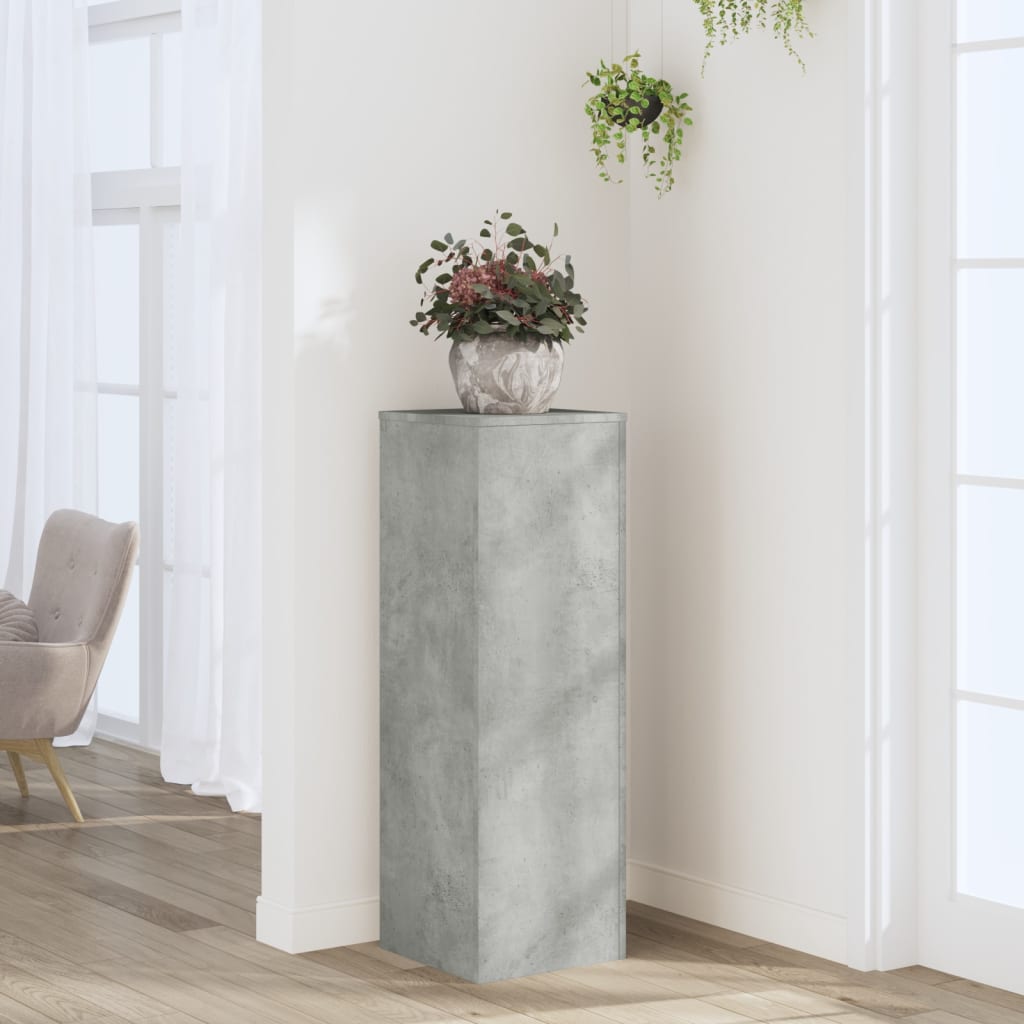 Βάσεις Φυτών Γκρι Σκυρ. 33x33x100 εκ. Επεξεργασμένο Ξύλο - Pakobazaar