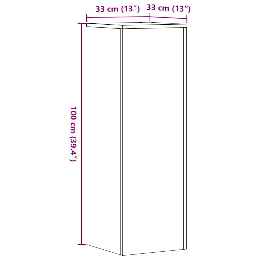 Βάσεις Φυτών Καπνιστή Δρυς 33x33x100εκ Επεξεργασμένο Ξύλο - Pakobazaar
