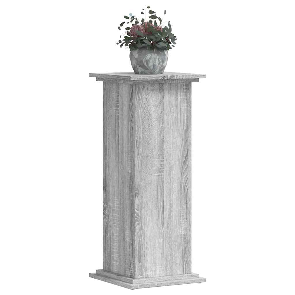Βάσεις Φυτών Γκρι Sonoma 33x33x80 εκ. Επεξεργασμένο Ξύλο
