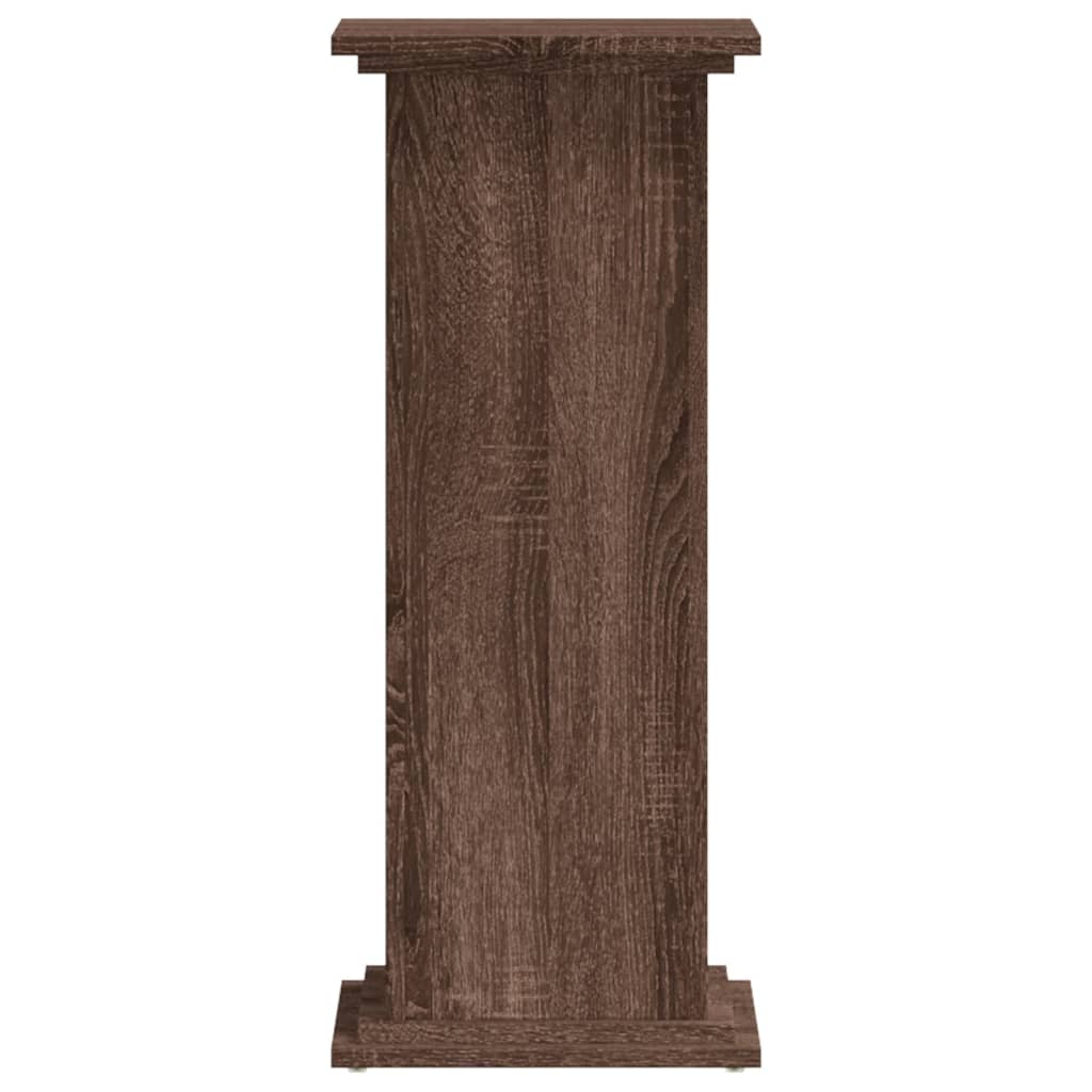 Βάσεις Φυτών Καφέ Δρυς 33x33x80 εκ. Επεξεργασμένο Ξύλο