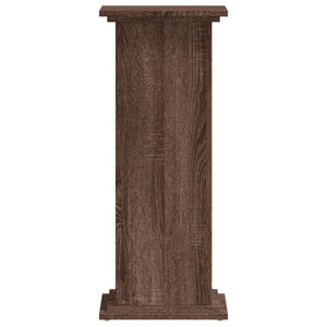 Βάσεις Φυτών Καφέ Δρυς 33x33x80 εκ. Επεξεργασμένο Ξύλο
