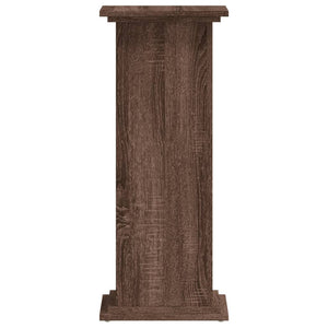Βάσεις Φυτών Καφέ Δρυς 33x33x80 εκ. Επεξεργασμένο Ξύλο