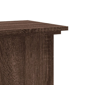 Βάσεις Φυτών Καφέ Δρυς 33x33x80 εκ. Επεξεργασμένο Ξύλο