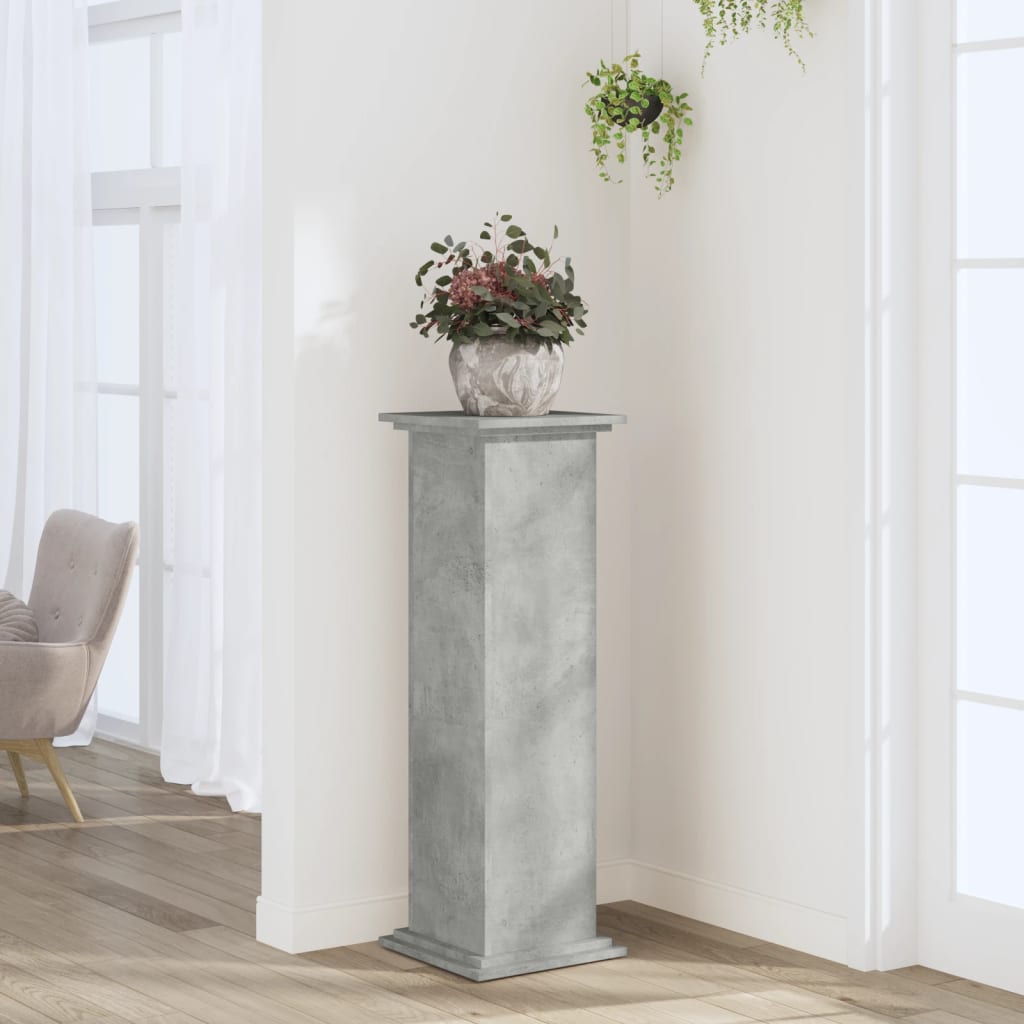 Βάσεις Φυτών Γκρι Σκυρ. 33x33x100 εκ. Επεξεργασμένο Ξύλο - Pakobazaar