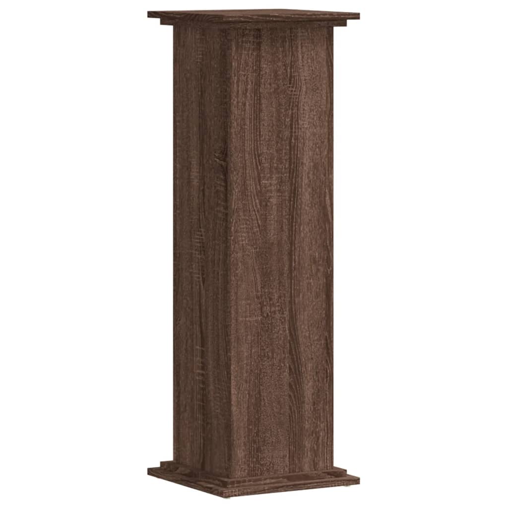 Βάσεις Φυτών Καφέ Δρυς 33x33x100 εκ. Επεξεργασμένο Ξύλο - Pakobazaar