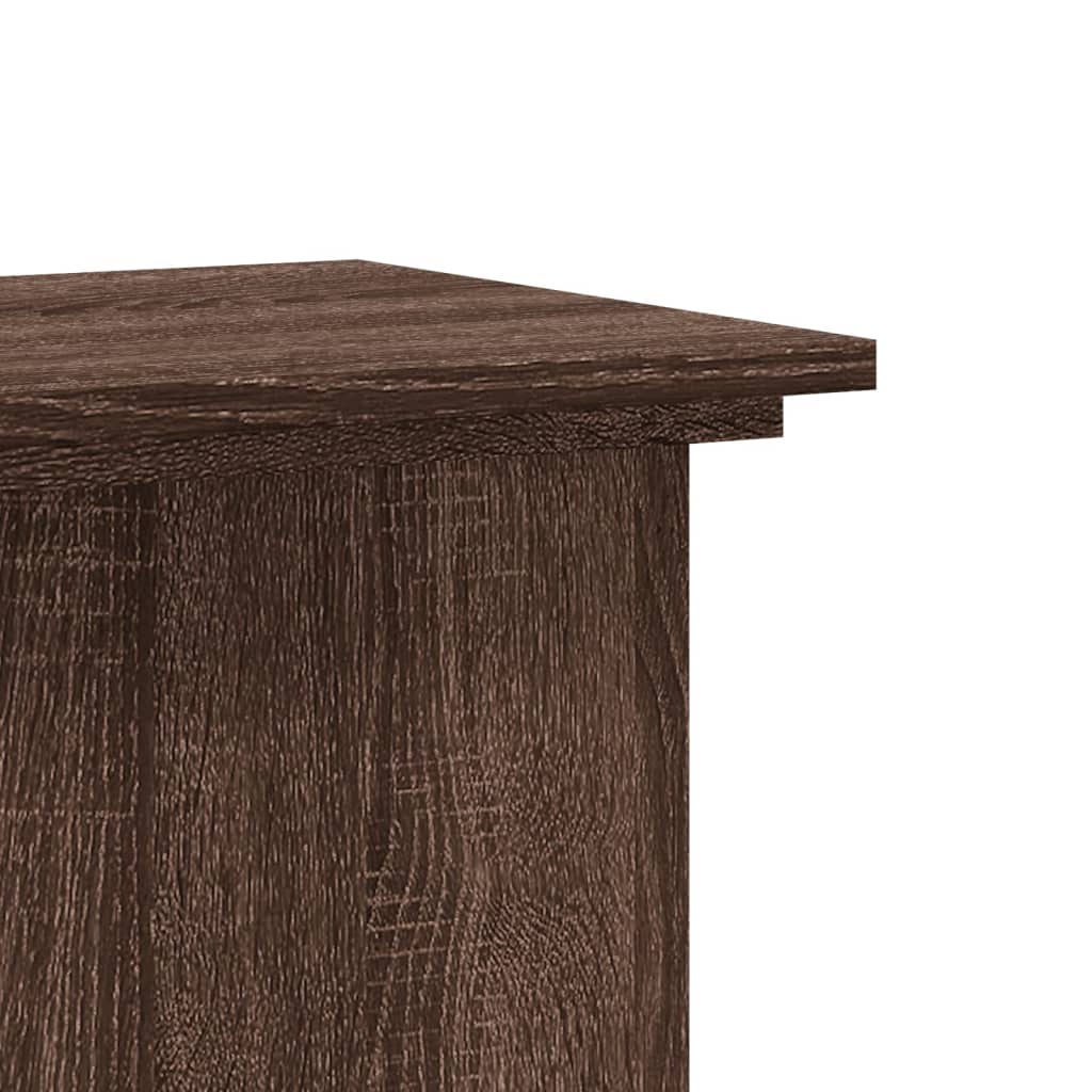 Βάσεις Φυτών Καφέ Δρυς 33x33x100 εκ. Επεξεργασμένο Ξύλο - Pakobazaar
