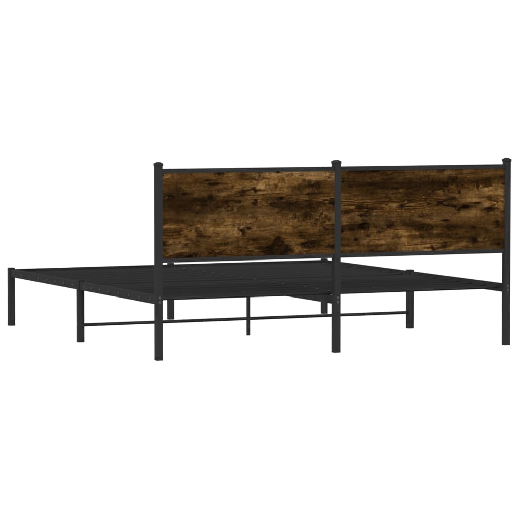 Σκελετός Κρεβ. Χωρίς Στρώμα Καπνιστή Δρυς 183x213 εκ. Μεταλλικό