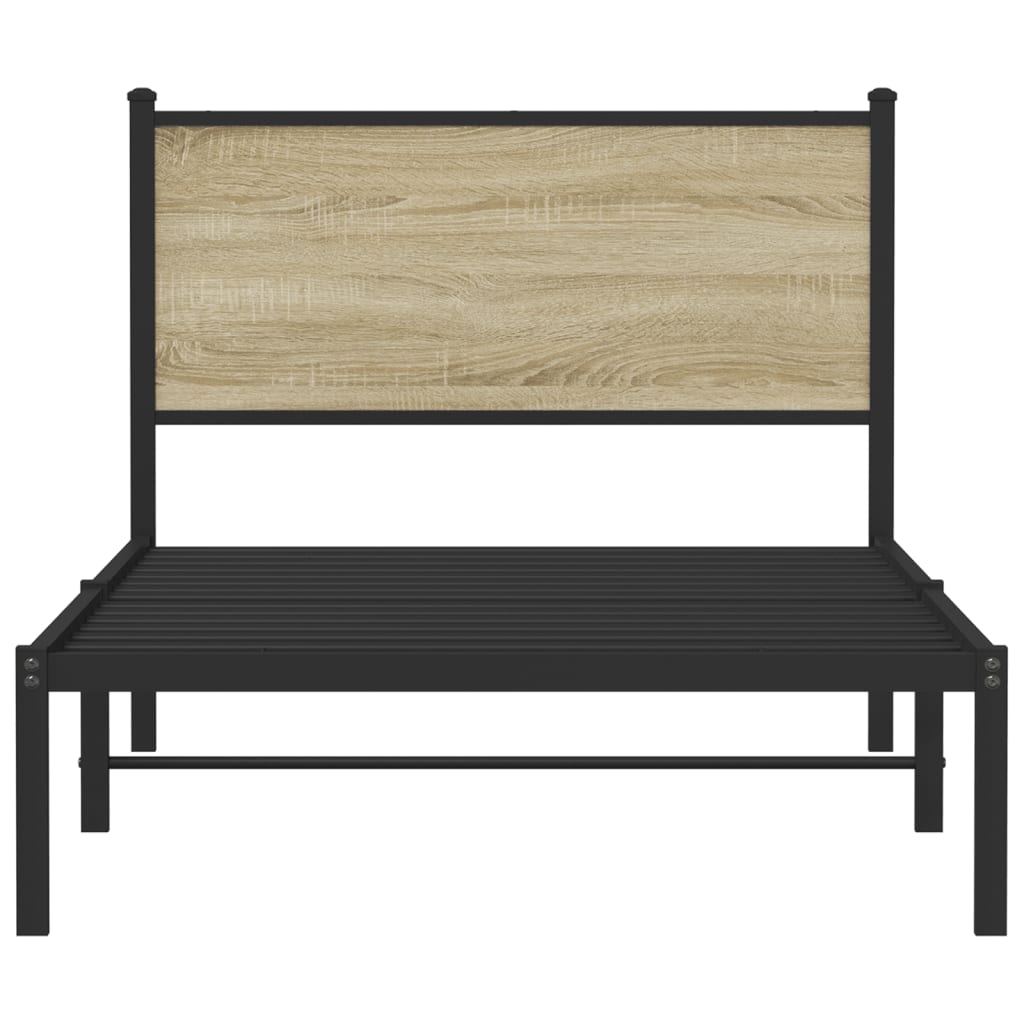 Σκελετός Κρεβ. Χωρίς Στρώμα Sonoma Δρυς 107x203 εκ. Μεταλλικό