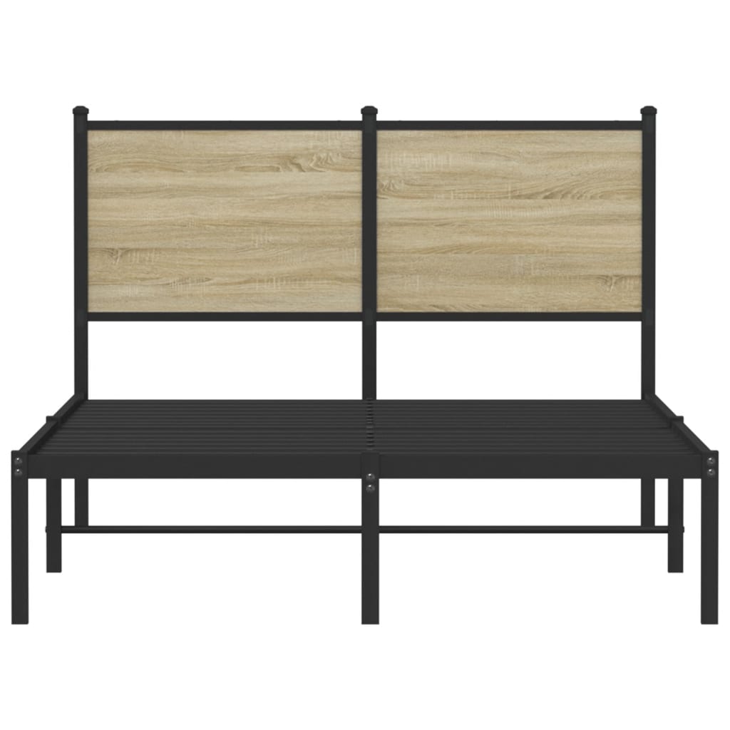 Σκελετός Κρεβ. Χωρίς Στρώμα Sonoma Δρυς 120x200 εκ. Μεταλλικό