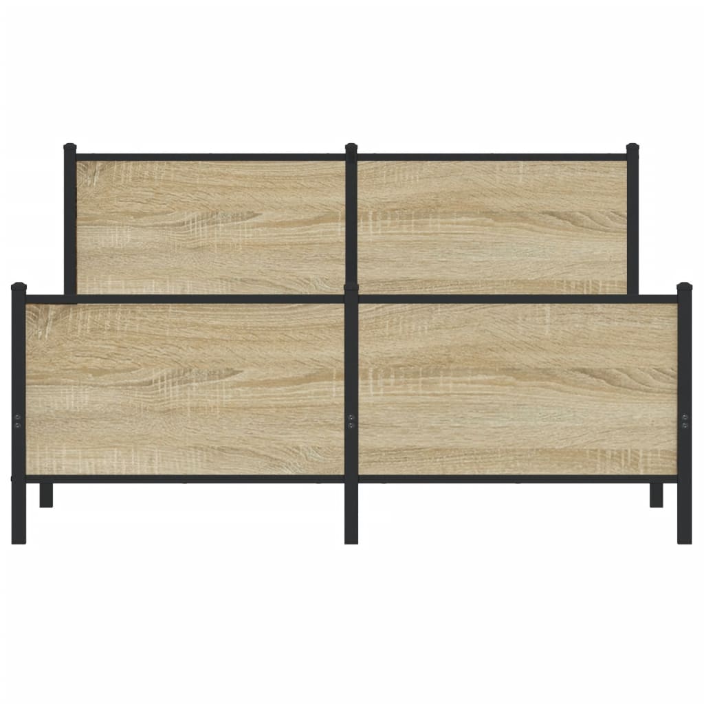 Μεταλλικό πλαίσιο κρεβατιού χωρίς στρώμα Δρυς sonoma 137x190 cm