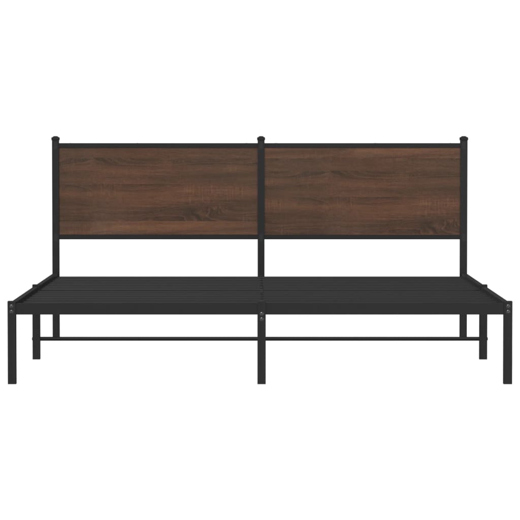 Σκελετός Κρεβ. Χωρίς Στρώμα Καφέ Δρυς 160x200 εκ. Μεταλλικό