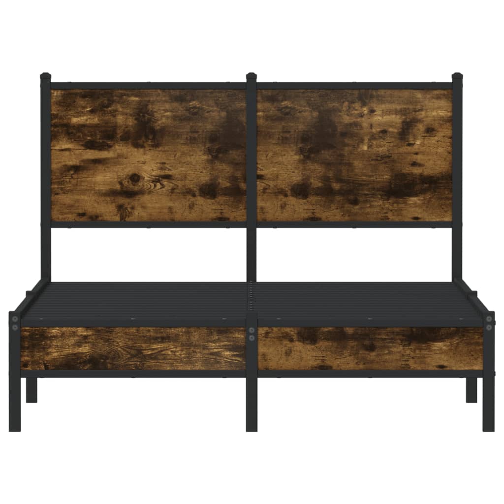 Σκελετός Κρεβ. Χωρίς Στρώμα Καπνιστή Δρυς 120x190 εκ. Μεταλλικό - Pakobazaar