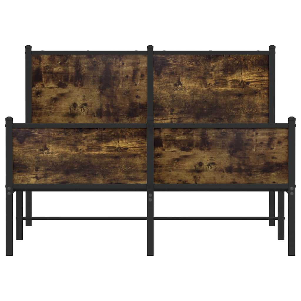 Σκελετός Κρεβ. Χωρίς Στρώμα Καπνιστή Δρυς 120x200 εκ. Μεταλλικό