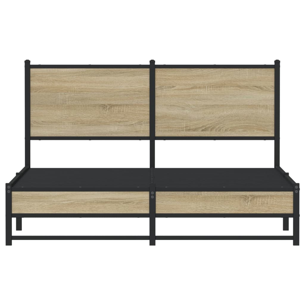 Σκελετός Κρεβ. Χωρίς Στρώμα Sonoma Δρυς 140x190 εκ. Μεταλλικό