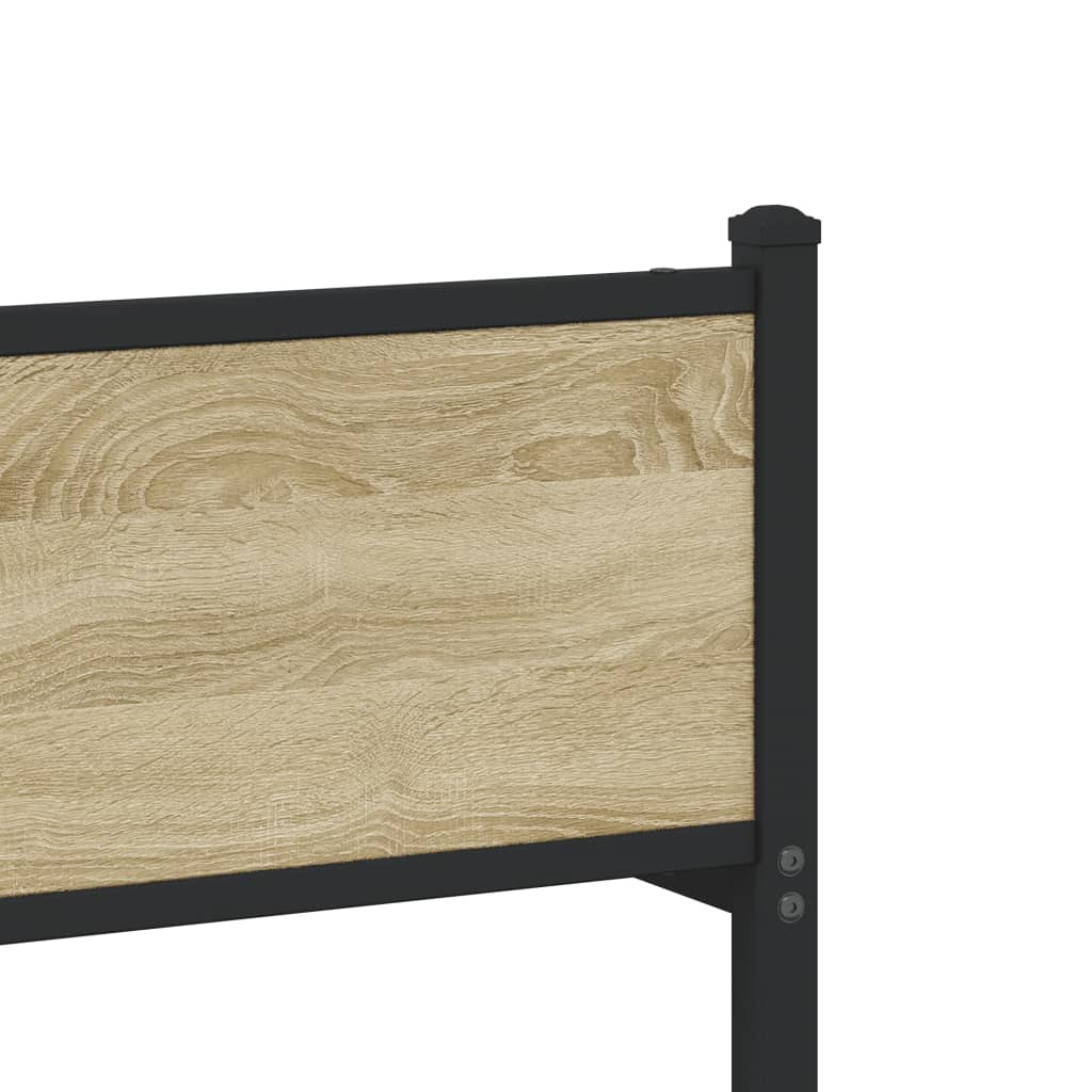 Σκελετός Κρεβ. Χωρίς Στρώμα Sonoma Δρυς 90x200 εκ. Μεταλλικό